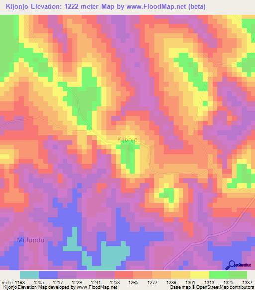 Kijonjo,Uganda Elevation Map