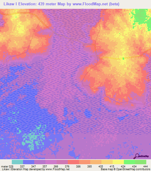 Likaw I,Congo (Kinshasa) Elevation Map