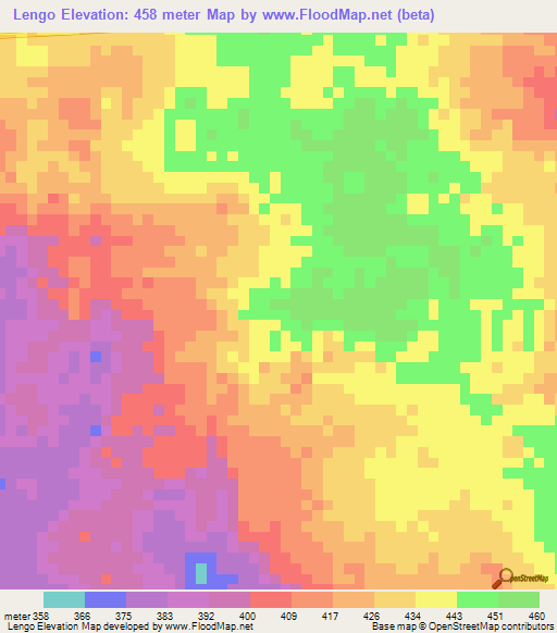Lengo,Congo (Kinshasa) Elevation Map