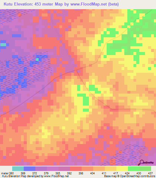Kutu,Congo (Kinshasa) Elevation Map