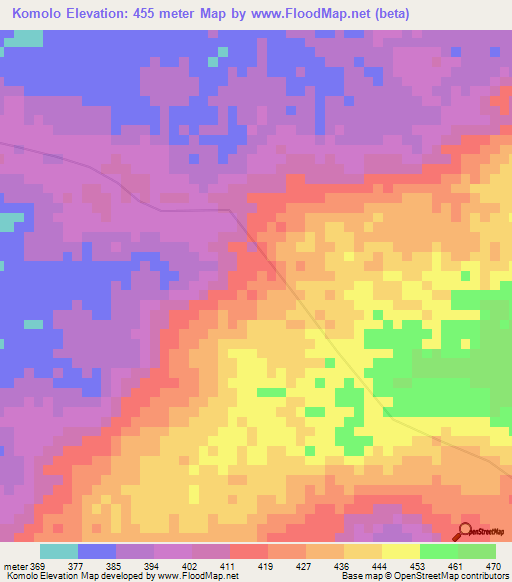 Komolo,Congo (Kinshasa) Elevation Map