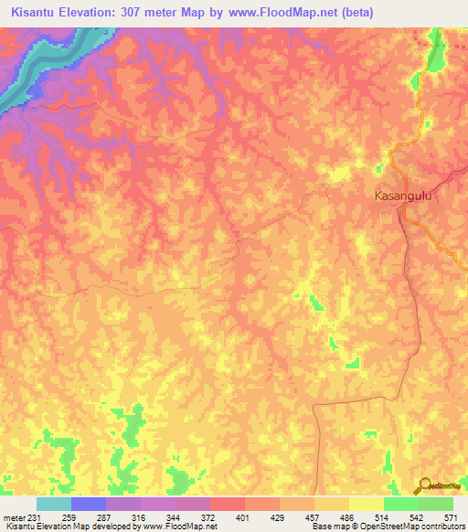 Kisantu,Congo (Kinshasa) Elevation Map