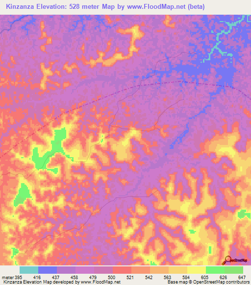 Kinzanza,Congo (Kinshasa) Elevation Map