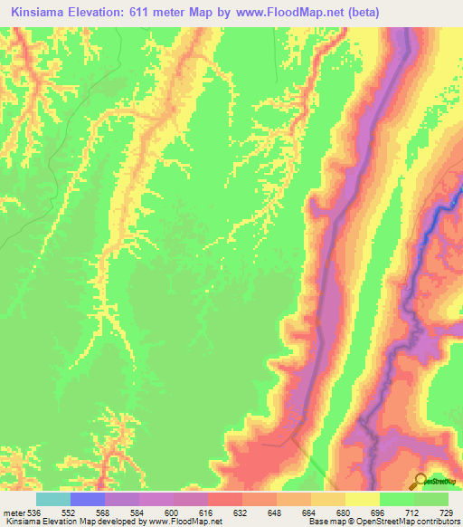 Kinsiama,Congo (Kinshasa) Elevation Map
