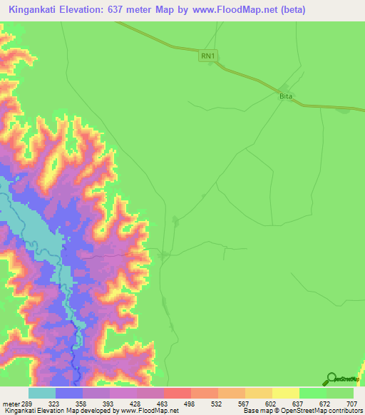Kingankati,Congo (Kinshasa) Elevation Map