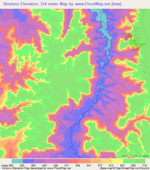 Kindunu,Congo (Kinshasa) Elevation Map