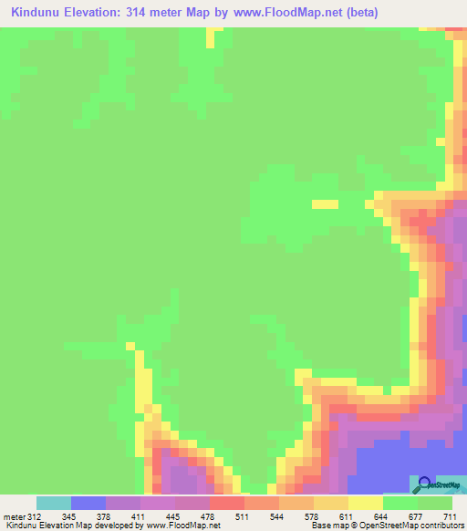Kindunu,Congo (Kinshasa) Elevation Map
