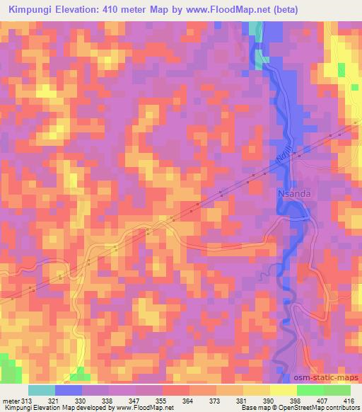 Kimpungi,Congo (Kinshasa) Elevation Map