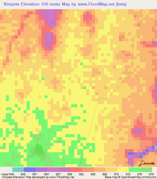Kimpete,Congo (Kinshasa) Elevation Map