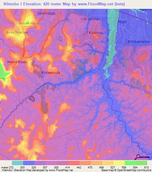 Kilembo I,Congo (Kinshasa) Elevation Map