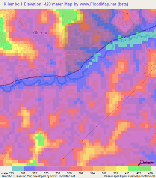 Kilembo I,Congo (Kinshasa) Elevation Map