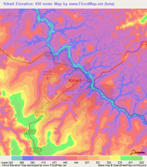Kikwit,Congo (Kinshasa) Elevation Map