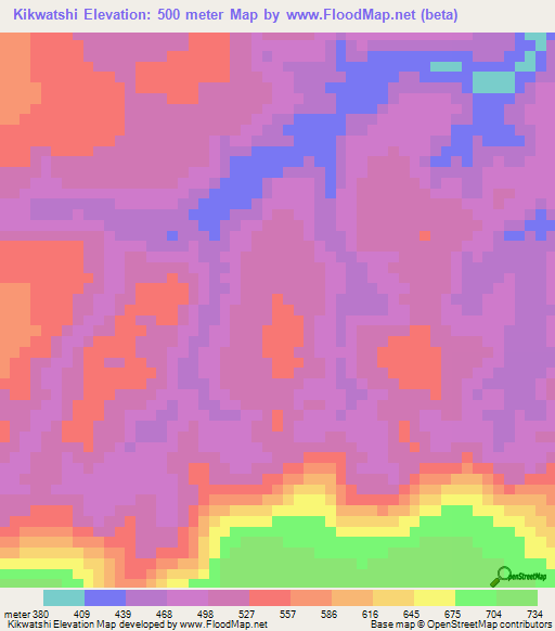 Kikwatshi,Congo (Kinshasa) Elevation Map