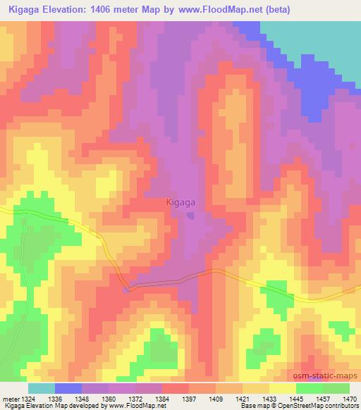 Kigaga,Uganda Elevation Map