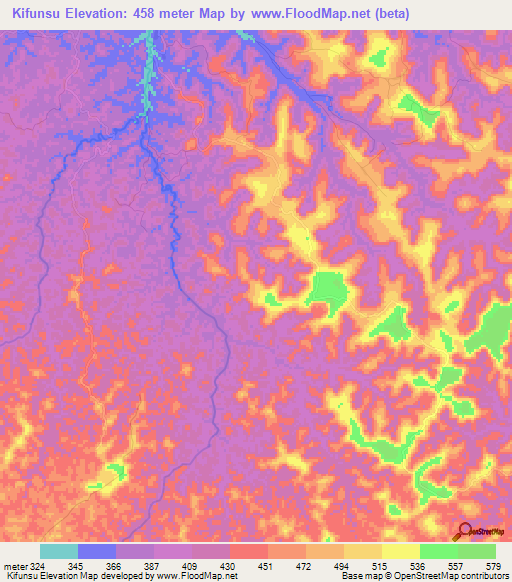 Kifunsu,Congo (Kinshasa) Elevation Map
