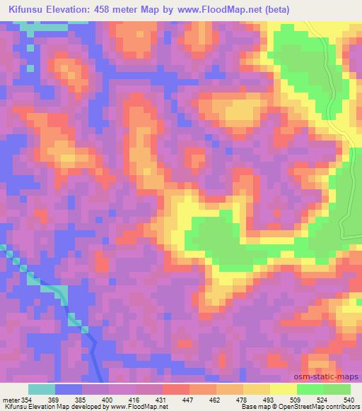 Kifunsu,Congo (Kinshasa) Elevation Map