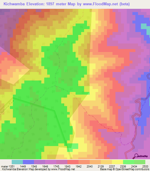 Kichwamba,Uganda Elevation Map