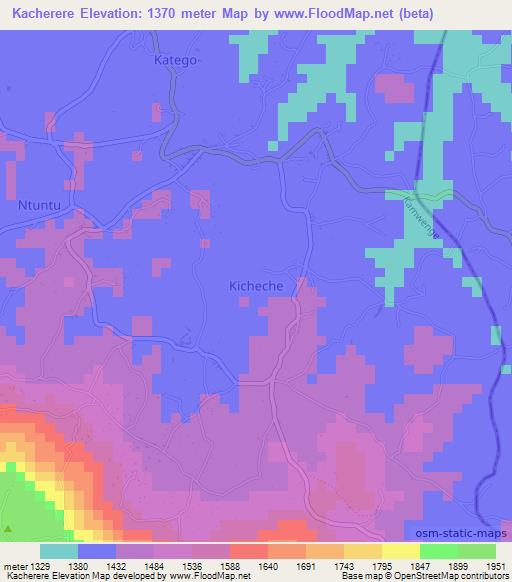 Kacherere,Uganda Elevation Map