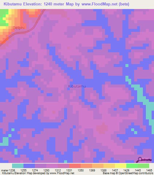 Kibutamu,Uganda Elevation Map