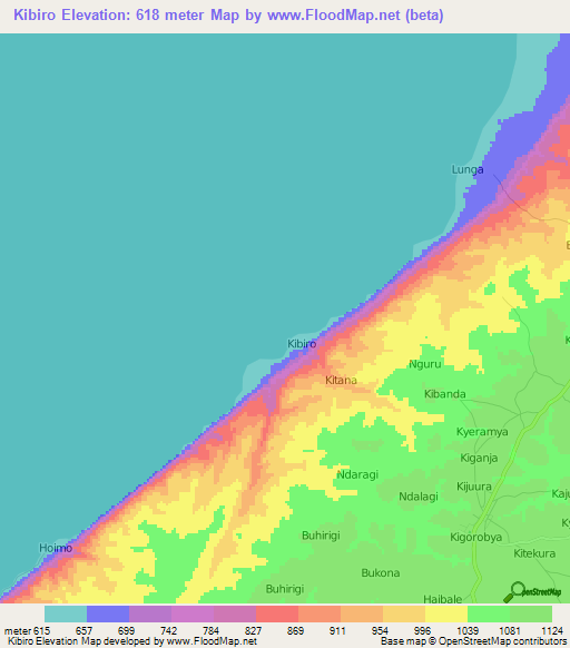 Kibiro,Uganda Elevation Map
