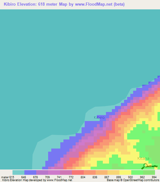 Kibiro,Uganda Elevation Map
