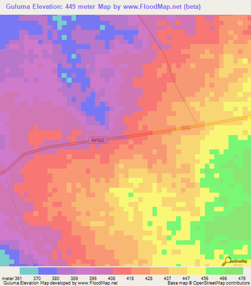Guluma,Congo (Kinshasa) Elevation Map