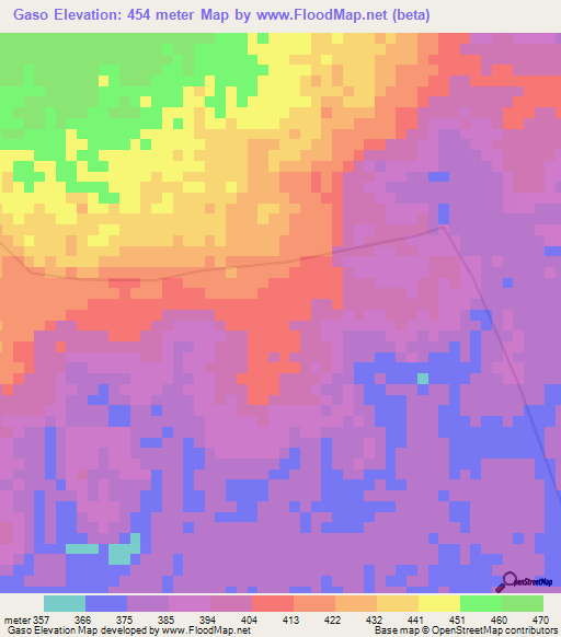 Gaso,Congo (Kinshasa) Elevation Map