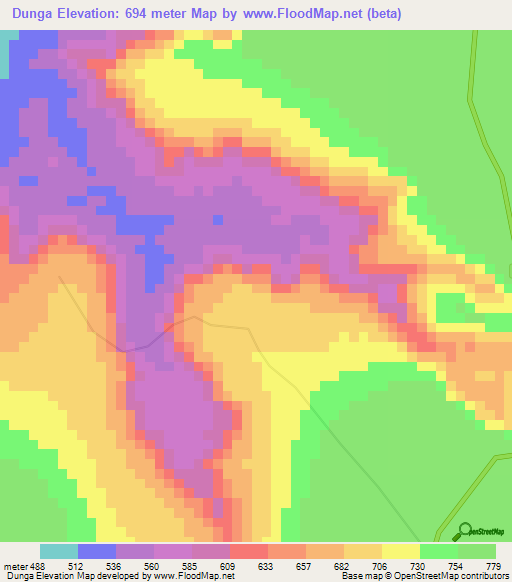 Dunga,Congo (Kinshasa) Elevation Map