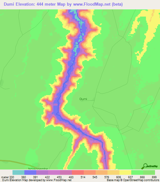 Dumi,Congo (Kinshasa) Elevation Map
