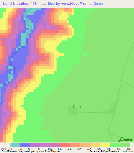 Dumi,Congo (Kinshasa) Elevation Map