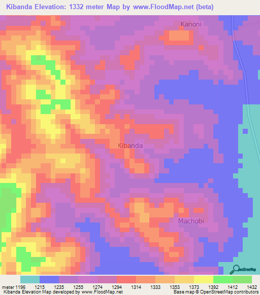 Kibanda,Uganda Elevation Map