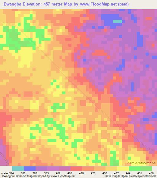 Bwangba,Congo (Kinshasa) Elevation Map