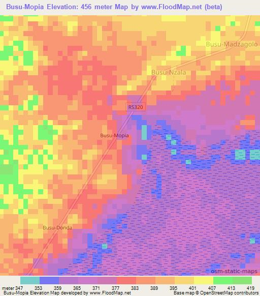 Busu-Mopia,Congo (Kinshasa) Elevation Map