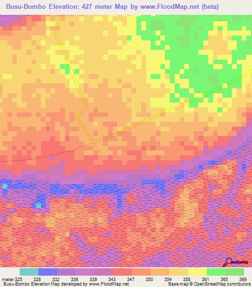 Busu-Bombo,Congo (Kinshasa) Elevation Map