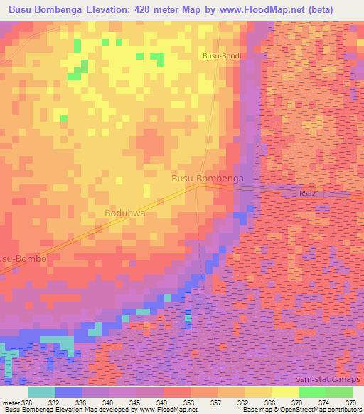 Busu-Bombenga,Congo (Kinshasa) Elevation Map