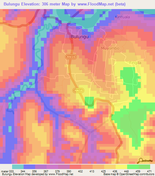 Bulungu,Congo (Kinshasa) Elevation Map