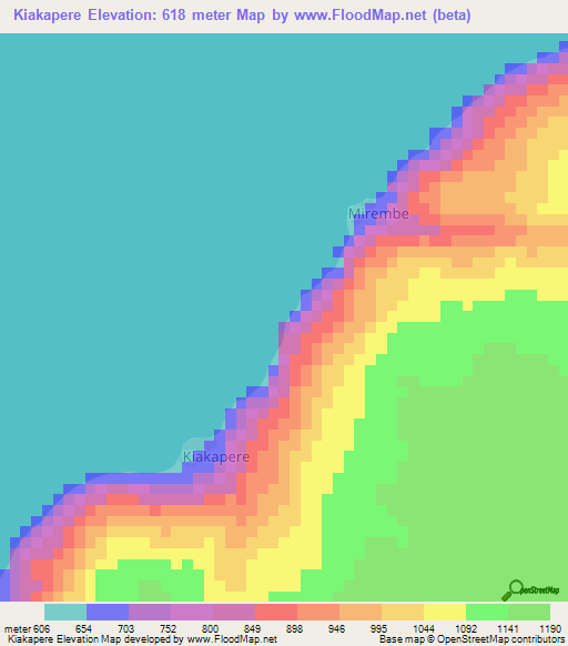 Kiakapere,Uganda Elevation Map