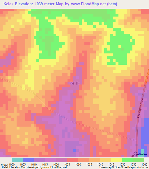 Kelak,Uganda Elevation Map
