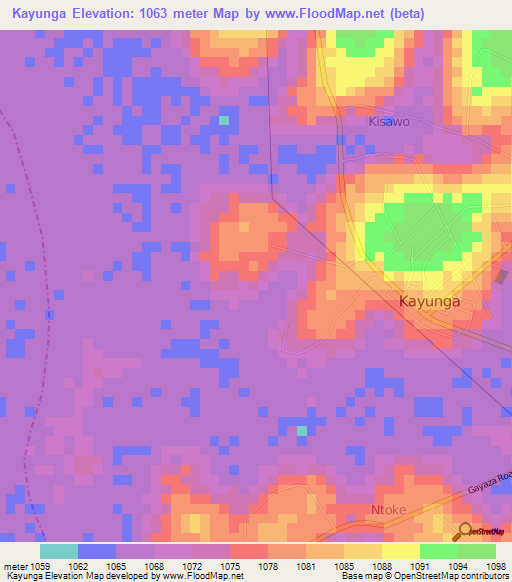Kayunga,Uganda Elevation Map