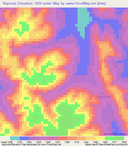Kayonza,Uganda Elevation Map