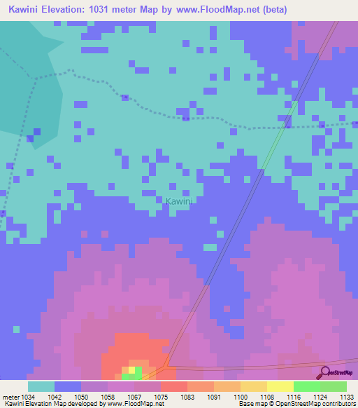 Kawini,Uganda Elevation Map