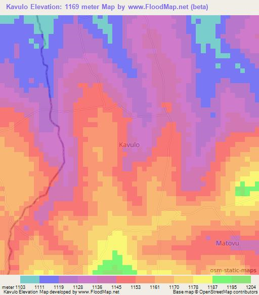 Kavulo,Uganda Elevation Map