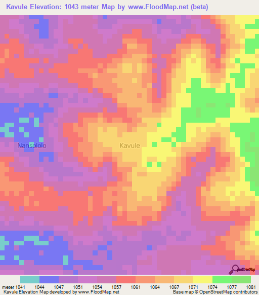 Kavule,Uganda Elevation Map