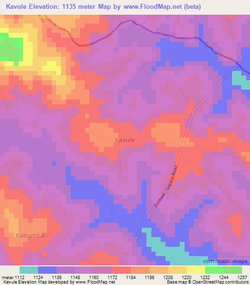 Kavule,Uganda Elevation Map