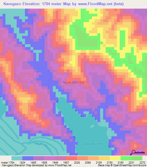 Kavugazo,Uganda Elevation Map