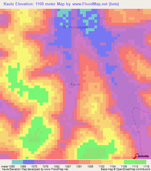 Kaule,Uganda Elevation Map