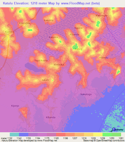 Katulu,Uganda Elevation Map