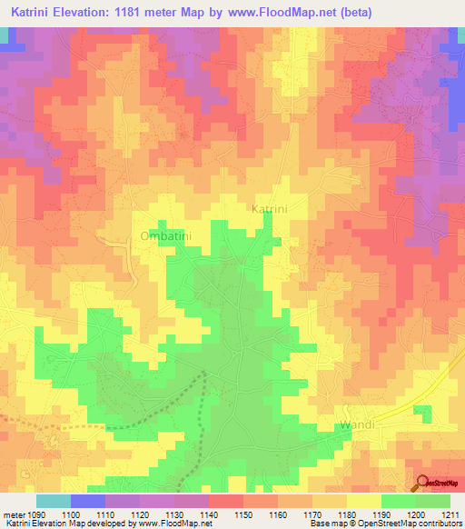 Katrini,Uganda Elevation Map