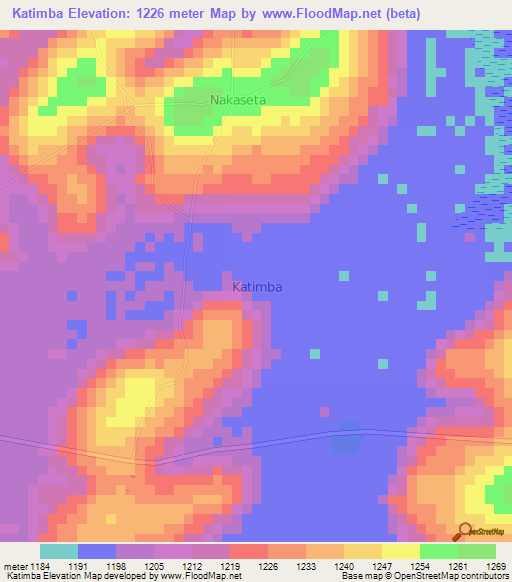 Katimba,Uganda Elevation Map