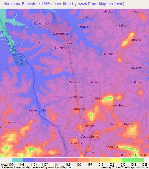 Katikamu,Uganda Elevation Map